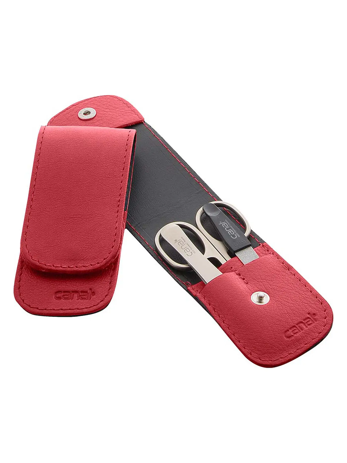 CANAL | Stecketui mit Druckknopf 3-teilig (Rot) 5376 | 